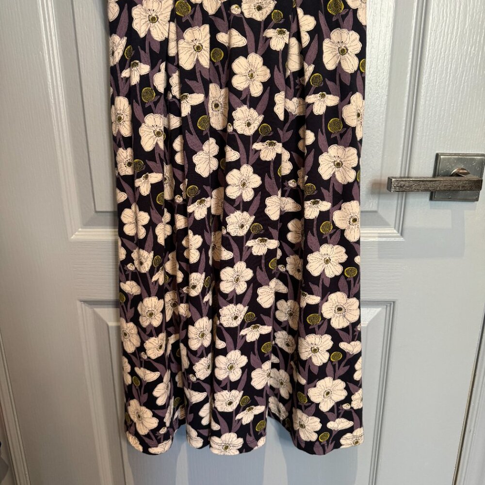 Seasalt Cornwall Riviera II Dress Size US 8 Organic Cotton Black Purple Floral - Picture 6 of 15